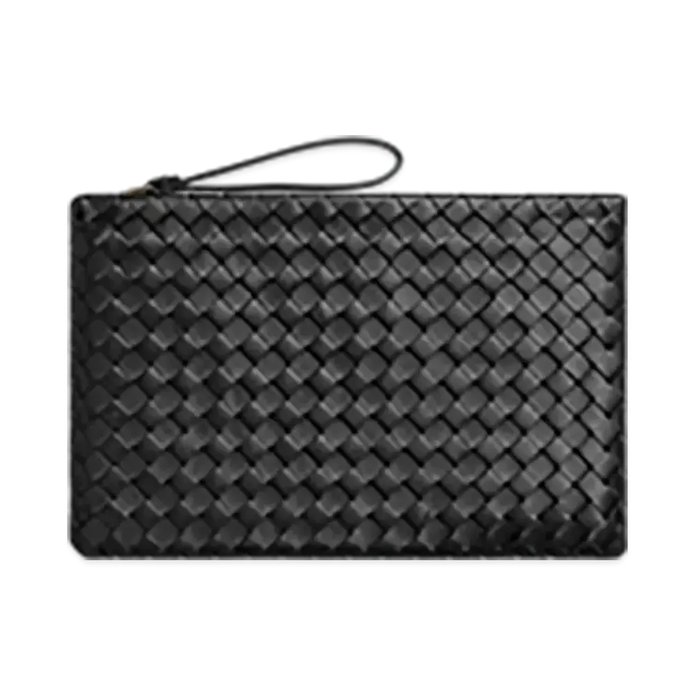 Bottega Veneta Intrecciato Large Flat Pouch "Black"