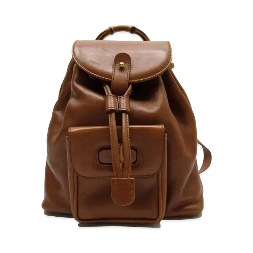 GUCCI Backpack Mini Bamboo Leather "Brown"