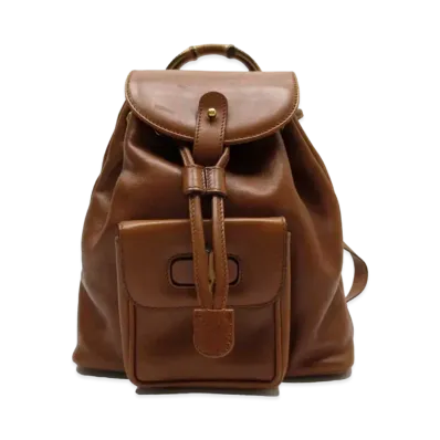 GUCCI Backpack Mini Bamboo Leather "Brown"