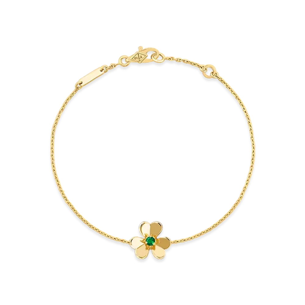 Van Cleef & Arpels Frivole bracelet mini model "18K Yellow gold/Emerald"