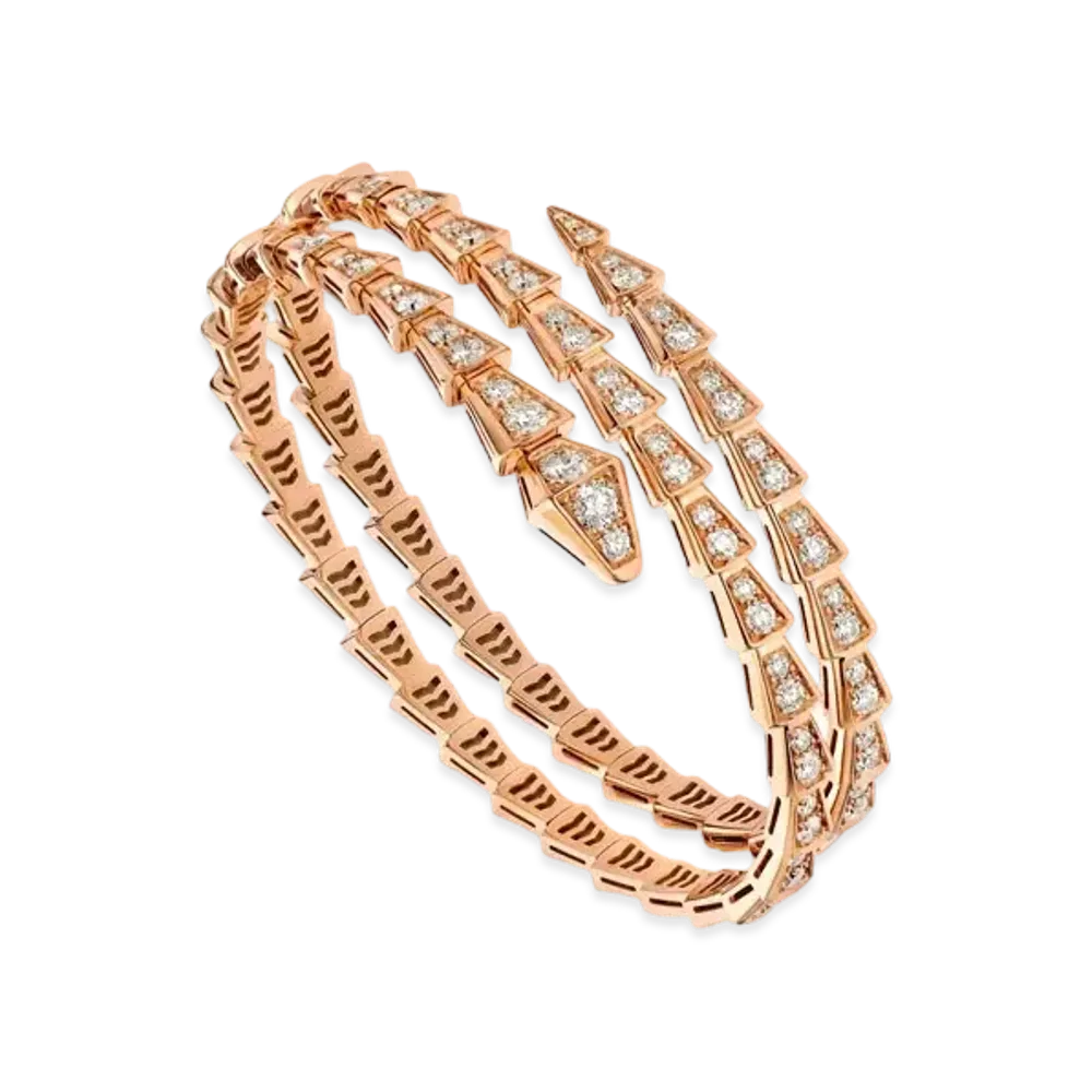 BVLGARI Serpenti Viper Bracelet 18K Diamonds "Pink Gold"