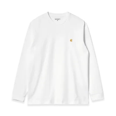 Carhartt WIP L/S Chase T-Shirt "White/Gold"