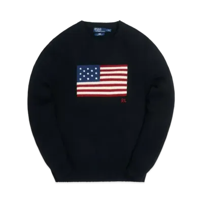 Kith x Polo Ralph Lauren Cotton American Flag Crewneck "Black"