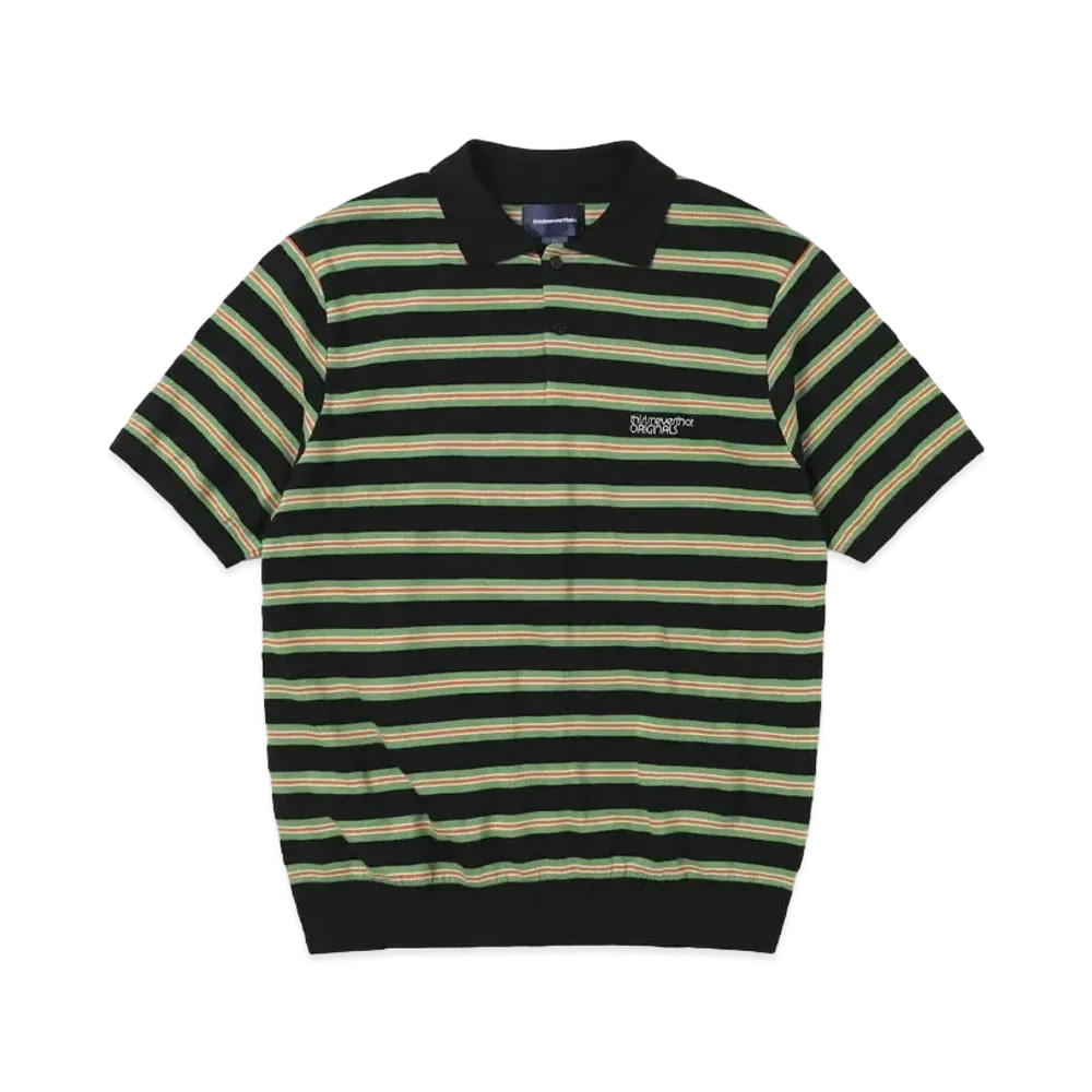 thisisneverthat Striped Knit Polo "Black"