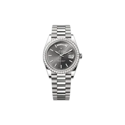 ROLEX Day-Date 40mm White Gold Diamond 228349RBR "Slate"