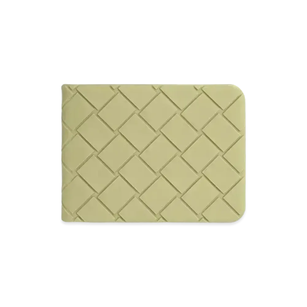 Bottega Veneta Intrecciato Rubber Bi-fold Wallet "Travertine"