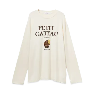 GELATO PIQUE Homme x Chocolat & Framboise Chocolat Cupcake One Point Long T-Shirt "Cream"