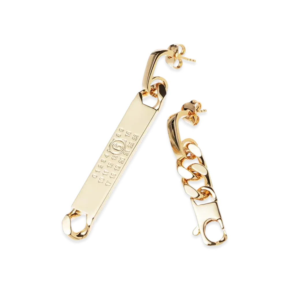 MM6 Maison Margiela Drop Chain Earrings "Gold"