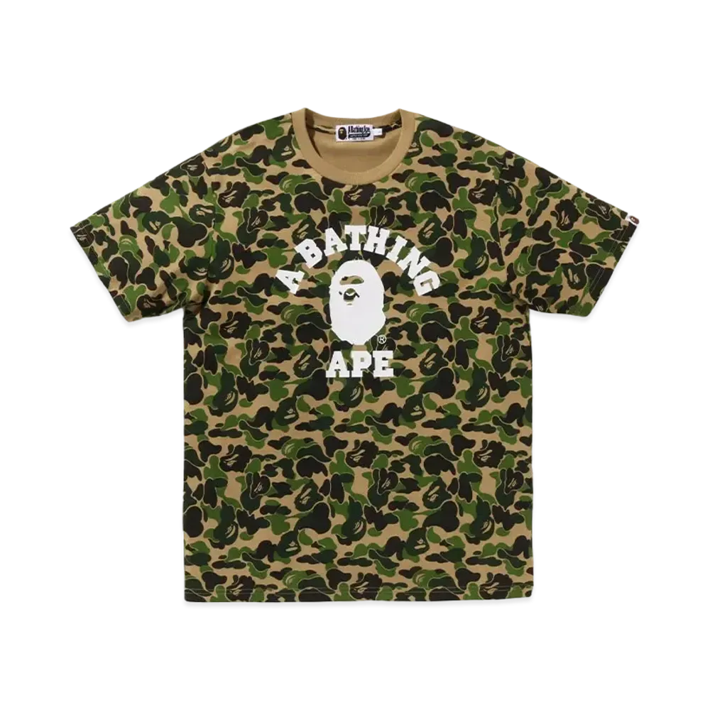 A BATHING APE ABC Camo College Tee "Green"