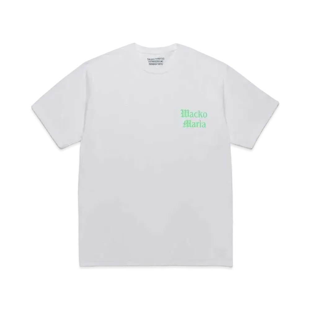 WACKO MARIA Crew Neck T-Shirt "White Green"