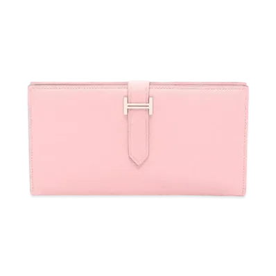Hermes Chevre Mysore Bearn Soufflet Wallet "Rose Sakura"