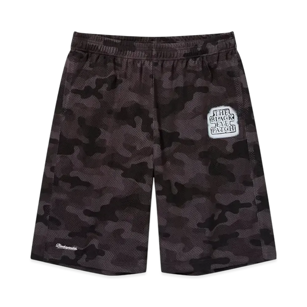 BlackEyePatch Sprayed OG Label Baggy Mesh Shorts "Black Camo"
