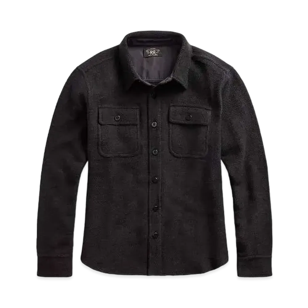 RRL Ralph Lauren Cotton Work Shirt Sweater "Black"