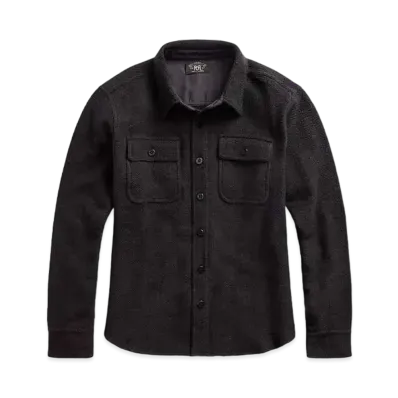 RRL Ralph Lauren Cotton Work Shirt Sweater "Black"