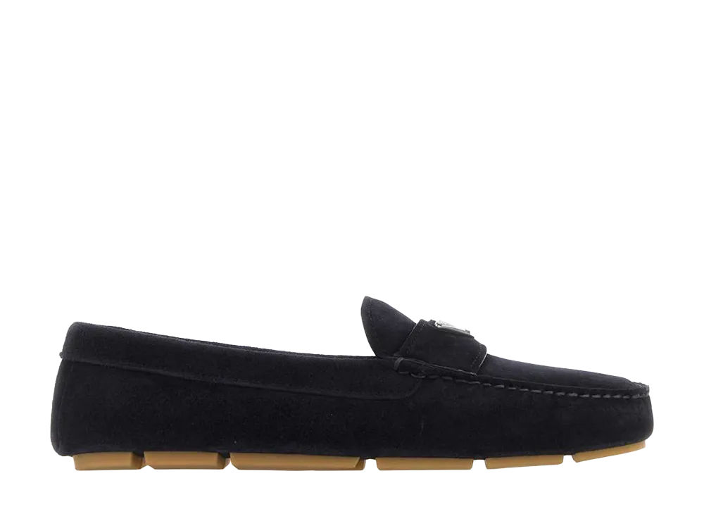 PRADA Dark Suede Loafers "Blue"