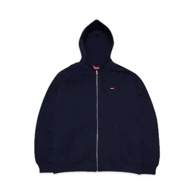 Supreme Small Box Zip Up Hooded Sweatshirt "Navy"