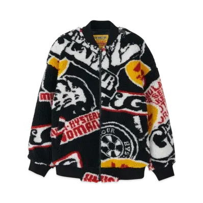 HYSTERIC GLAMOUR HG Roadrunners Pattern Jacquard Ribbed Blouson "Black"