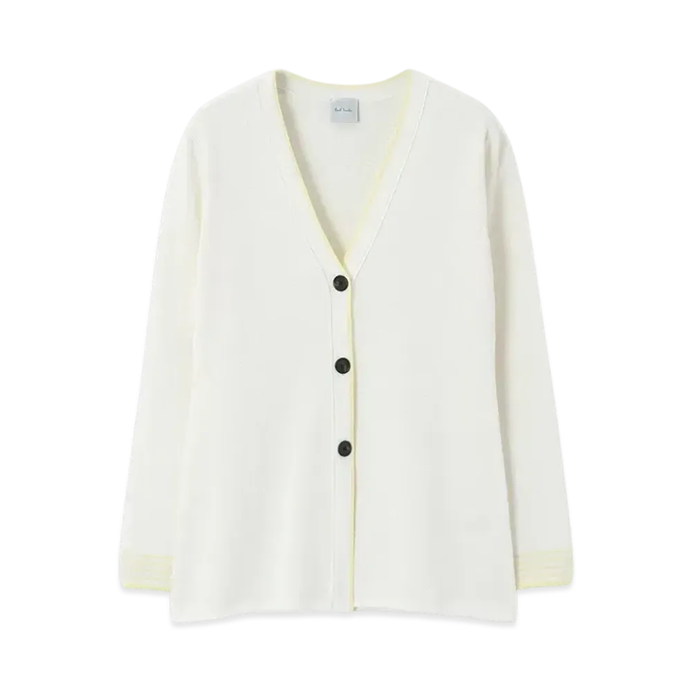 Paul Smith Womens Milano Rib Knit Cardigan "White"