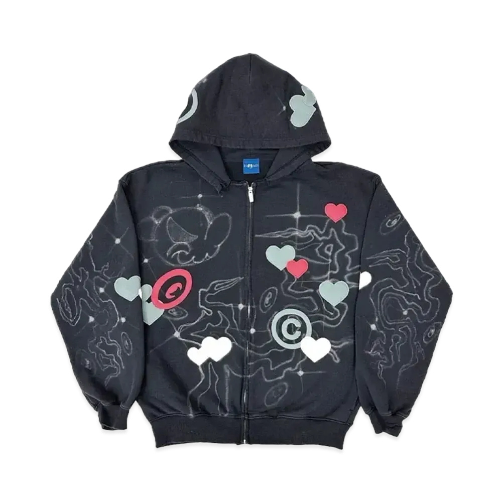 COIN PARKING DELIVERY CPD LOVE Patch Zipper Hoodie "Black"