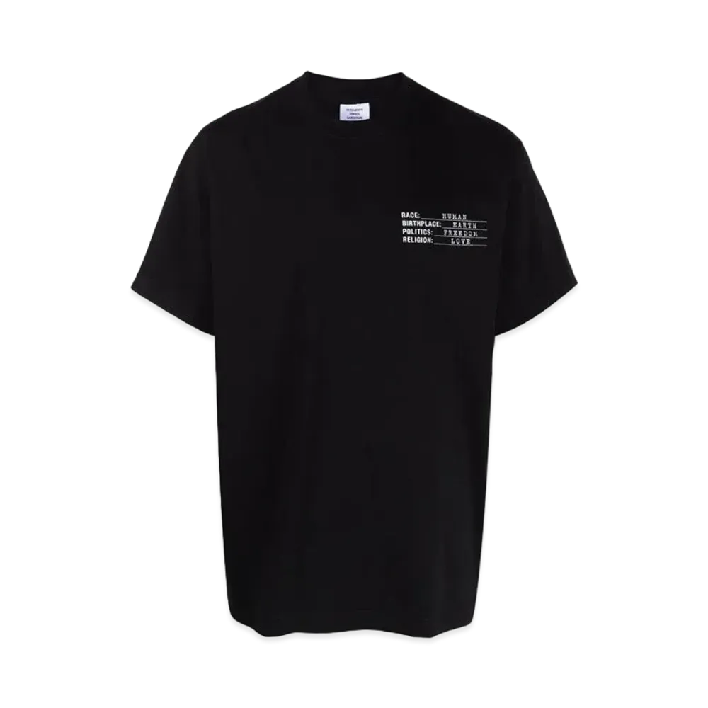 VETEMENTS Human Identity Tee "Black"