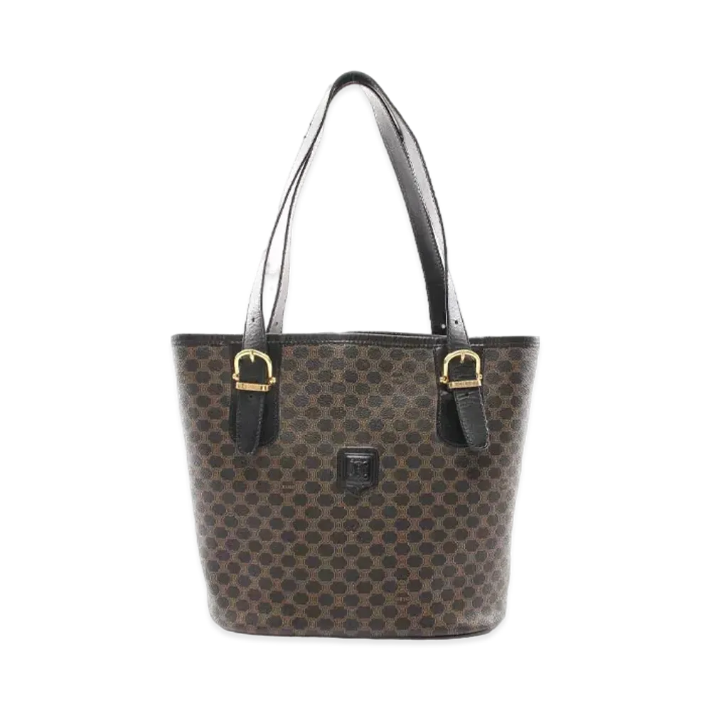 CELINE Macadam PVC Leather Tote Bag "Brown"