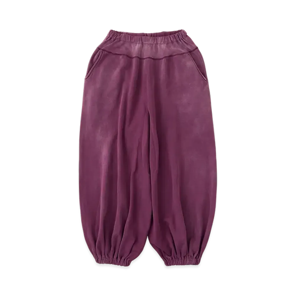 NICENESS Zoom Distressed Sweat Zouave Pants "Burgundy"