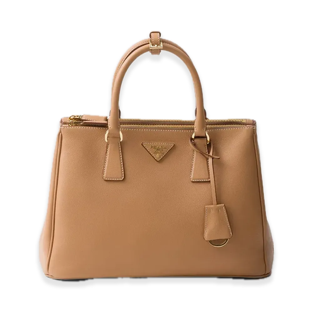 PRADA Galleria Large Soft Grain Leather Bag "Natural"