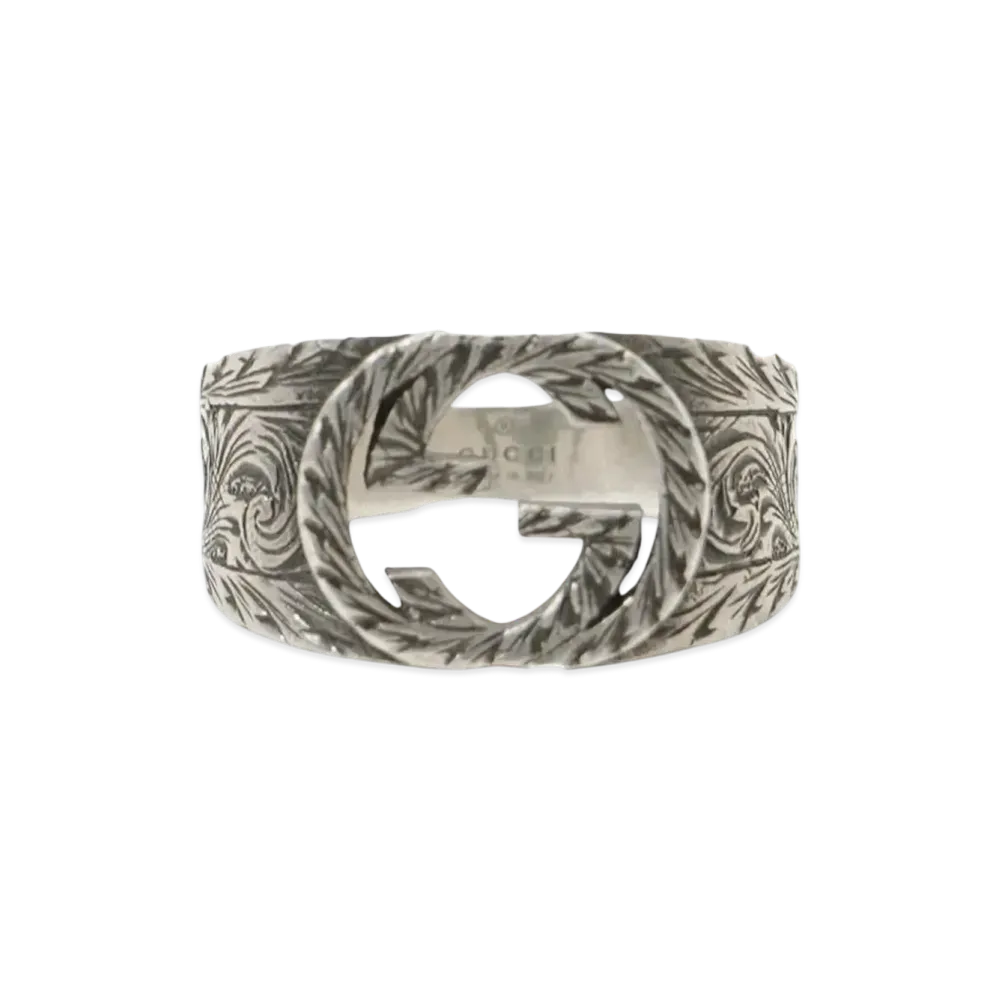 GUCCI Interlocking G Arabesque Ring "SILVER"