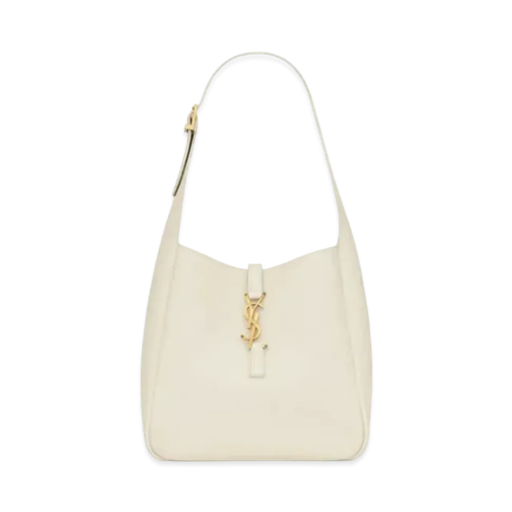 Saint Laurent LE 5 A 7 Supple Small in Grained Leather Blanc Vintage