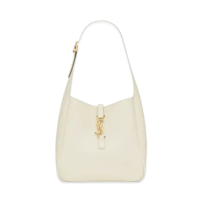 Saint Laurent LE 5 A 7 Supple Small in Grained Leather Blanc Vintage