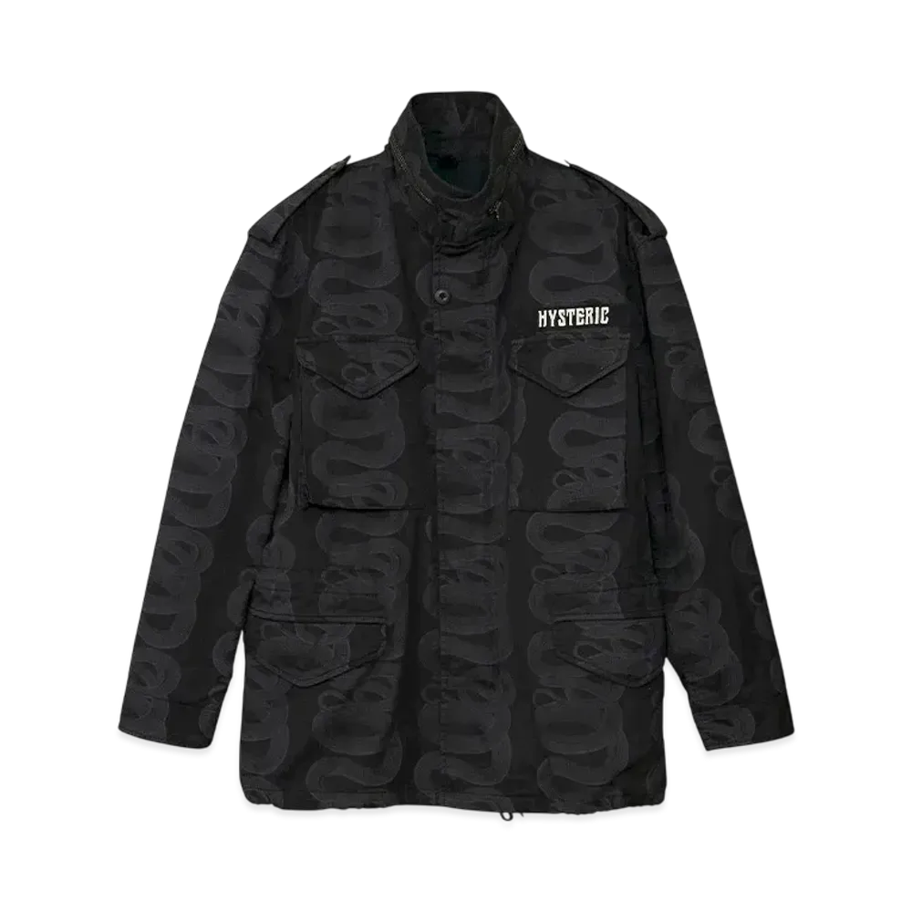 HYSTERIC GLAMOUR Snake Loop Pattern M65 Field Jacket "Black"