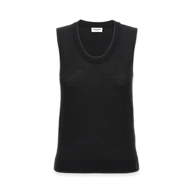 Saint Laurent Women's Wool Vest "Black"