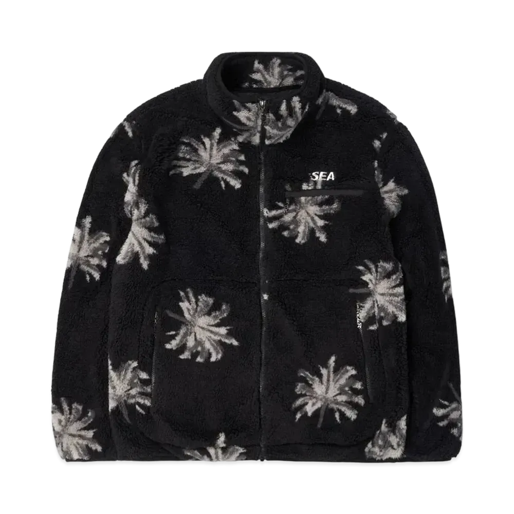 WIND AND SEA Palm Tree (pattern) Fleece Jk "Black"