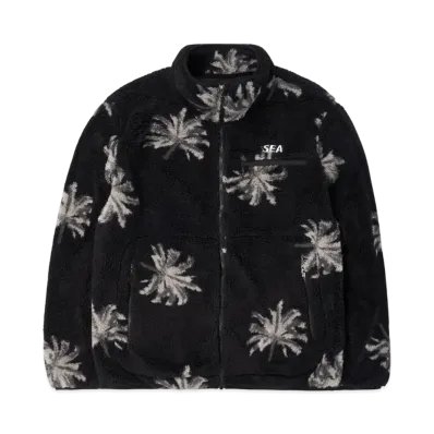 WIND AND SEA Palm Tree (pattern) Fleece Jk "Black"
