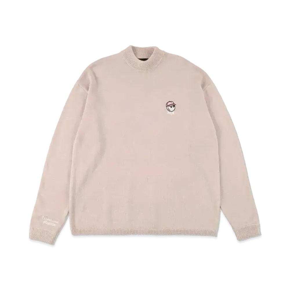 WIND AND SEA x MALBON MOCKNECK SWEATER "Beige"