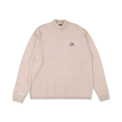 WIND AND SEA x MALBON MOCKNECK SWEATER "Beige"