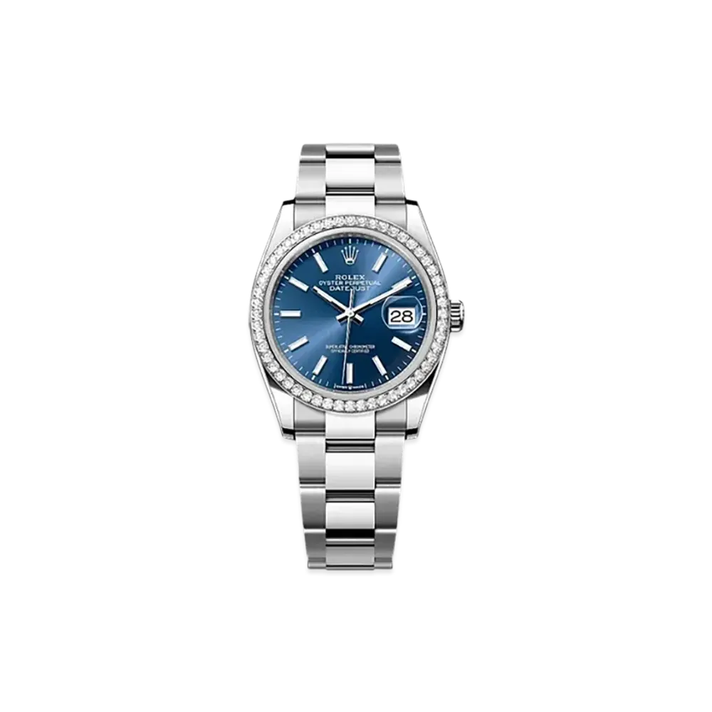 ROLEX Datejust 36 Oystersteel & White Gold Diamonds "Blue"