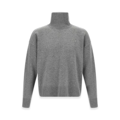 AMI PARIS Puff Logo Sweater "Gray"
