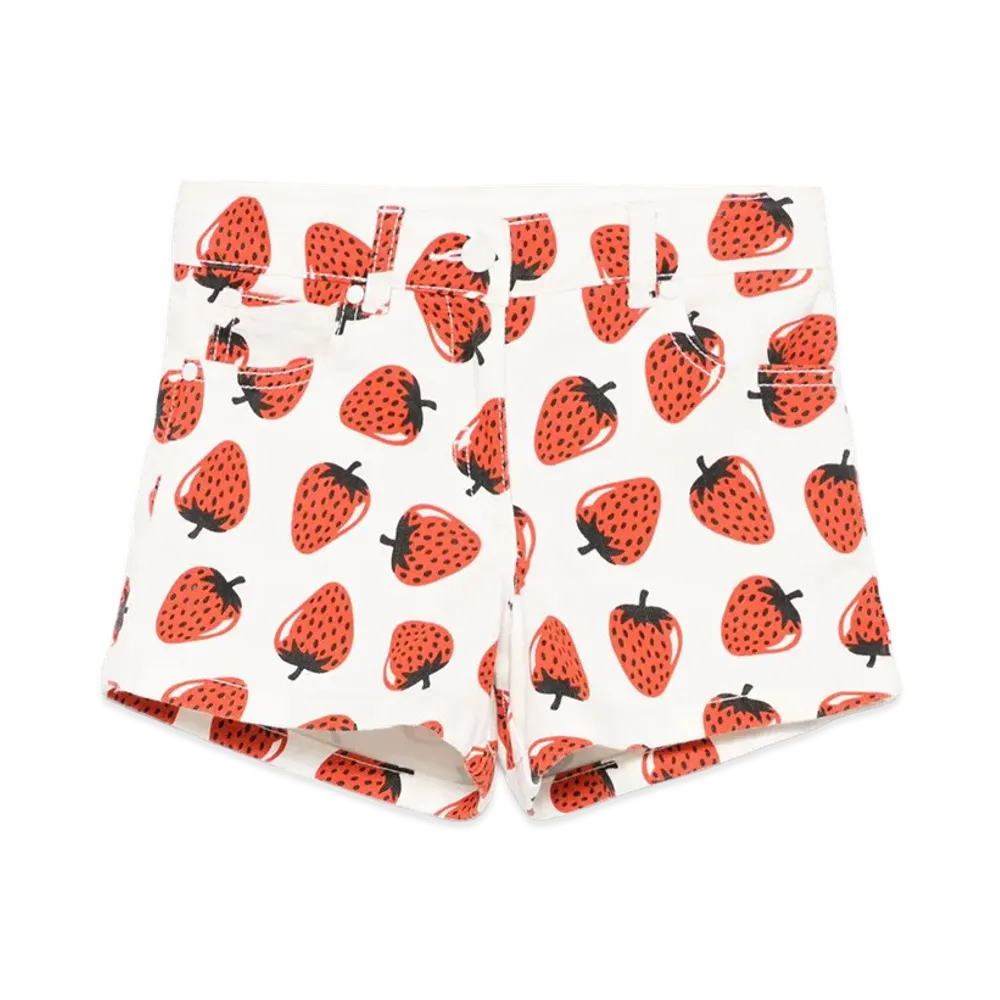 STELLA McCARTNEY Kids Denim Shorts With Strawberries "Multicolor/White"