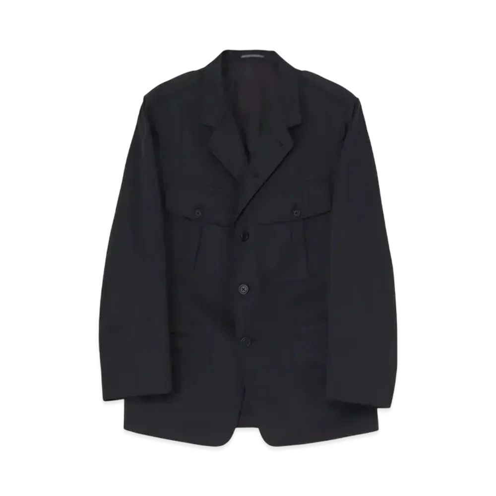 Y's for men T/C Twill Action Pleats Jacket "Black" MO-P04-900-2A24