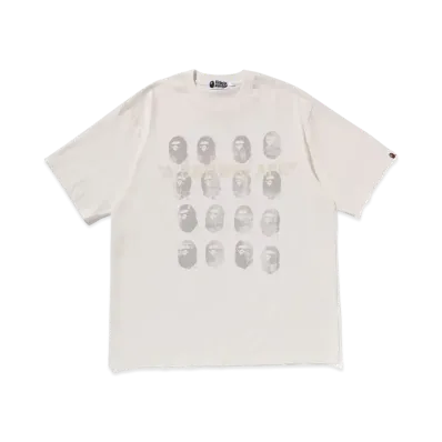 A BATHING APE Garment Dye Logo Relaxed Fit Tee "White"