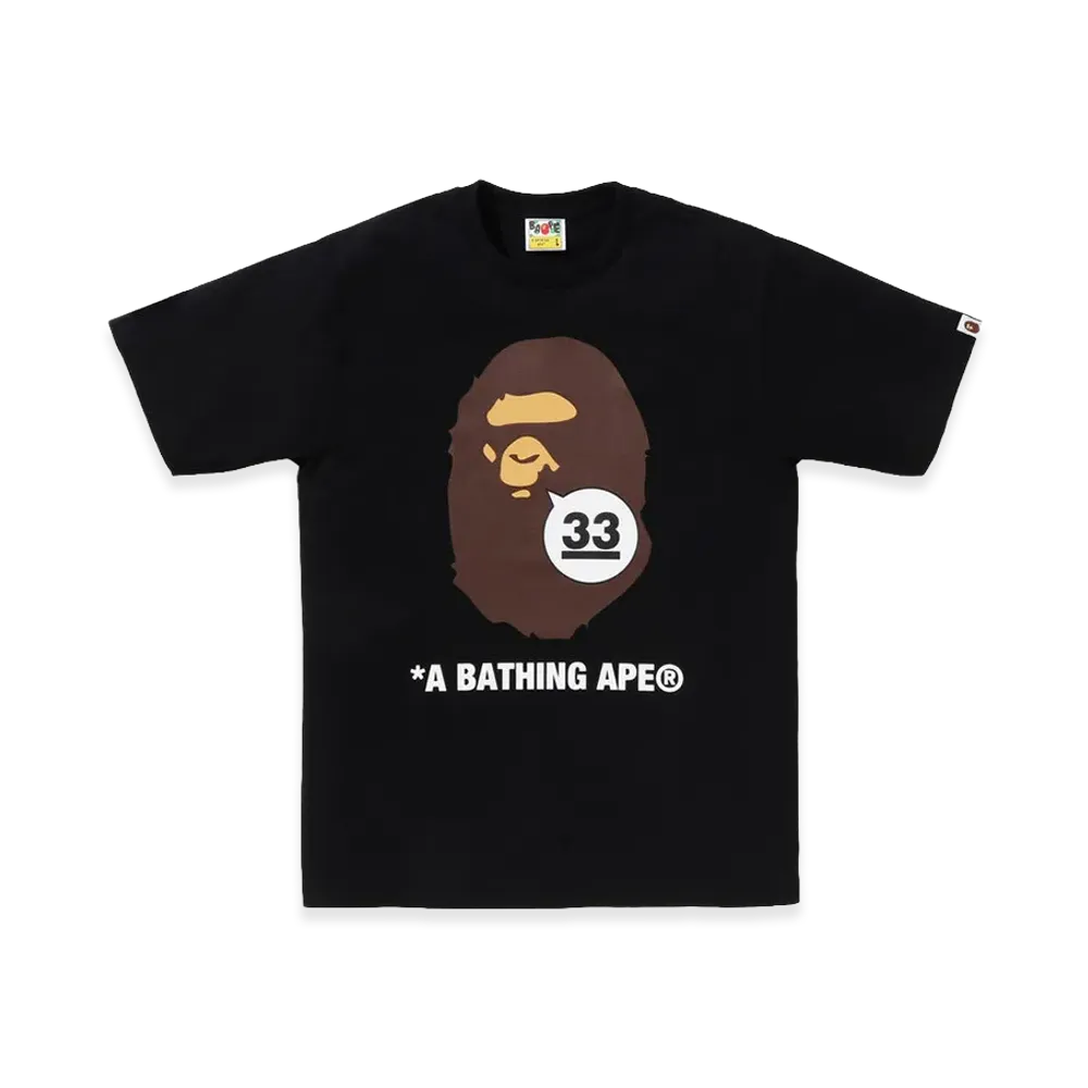 A BATHING APE 33rd Anniversary Ape Head Tee "Black"