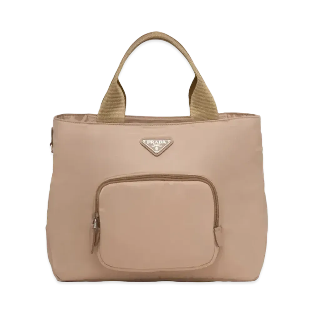 PRADA Padded Nylon Tote Bag "Beige Pink"