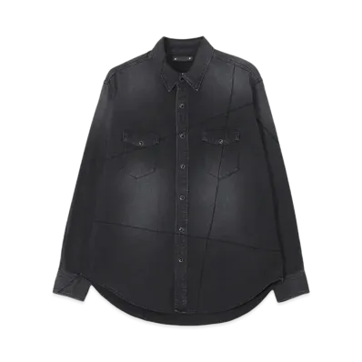 WILDSIDE Yohji Yamamoto x MINEDENIM Frankenstein Loose Denim Western Shirts "Black"