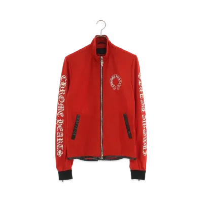 Chrome Hearts Track Jacket Leather Switch Cashmere Mixed Dagpy Brouson "Red"