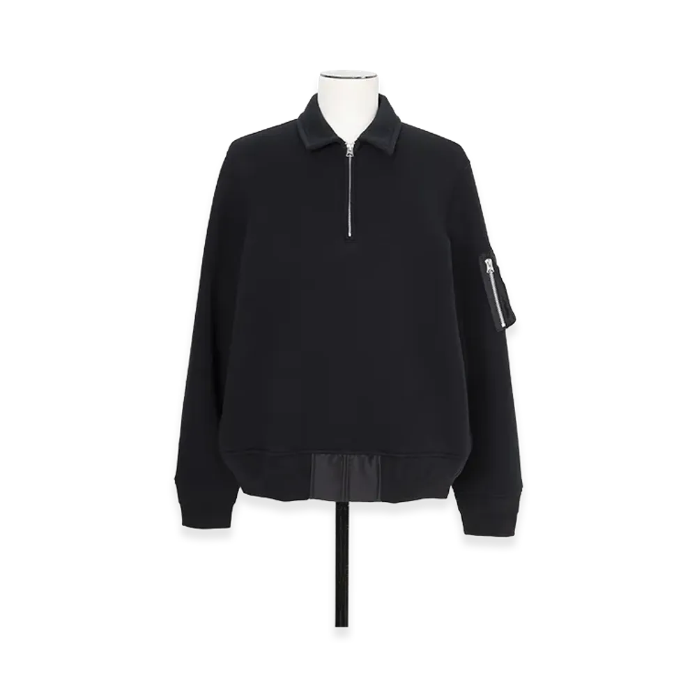 sacai Sponge Sweat Polo Shirt "Black"