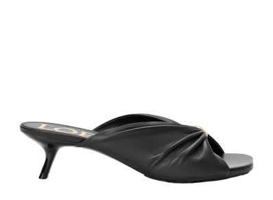 LOEWE Women's Pebble Soft Slide in Nappa Lambskin "Black"