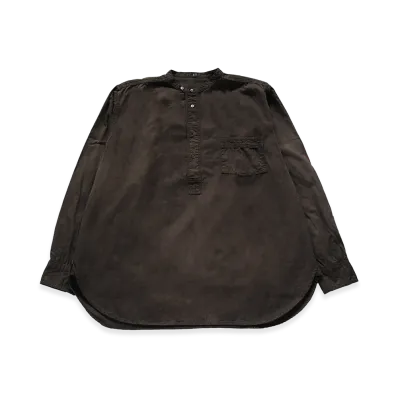 T.T Taiga Takahashi LOT.105 Band Collar Shirt P/O "Mud Dyed Brown"