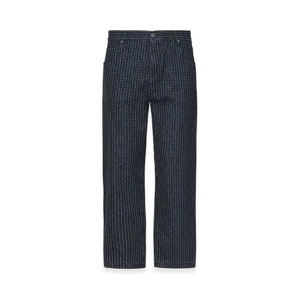 FENDI Embroidered Stretch Denim Jeans "Blue"