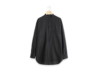 COMOLI Wool Silk Pullover Shirt "Charcoal"